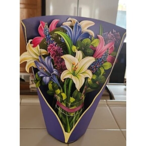 New Pop Up Cards, Lillies and Lupines, 12 Inch Life Sized Forever Flower - Picture 1 of 1